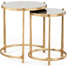 Nest of Mirrored Tables, Gold