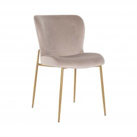 Odessa Dining Chair With Gold Legs In Velvet 