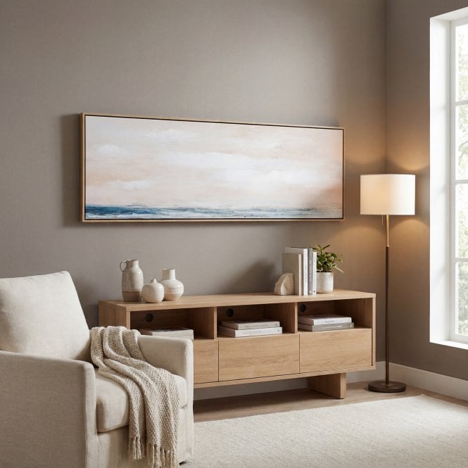 Ondra Hand Painted Framed Canvas Wall Art | Large Panoramic Living Room Decor