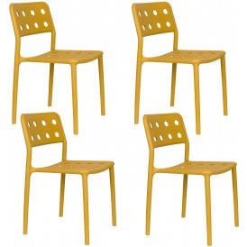 Outdoor Dining Chairs, Set of 4 - Yellow