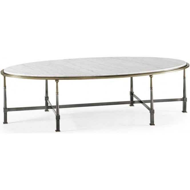Oval Coffee Table With Carrara Marble