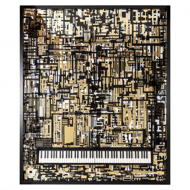 Piano On The Wall Wibi Wall Art In Black And Gold