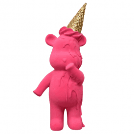 Pink Bear With Ice Cream Cone Ornament