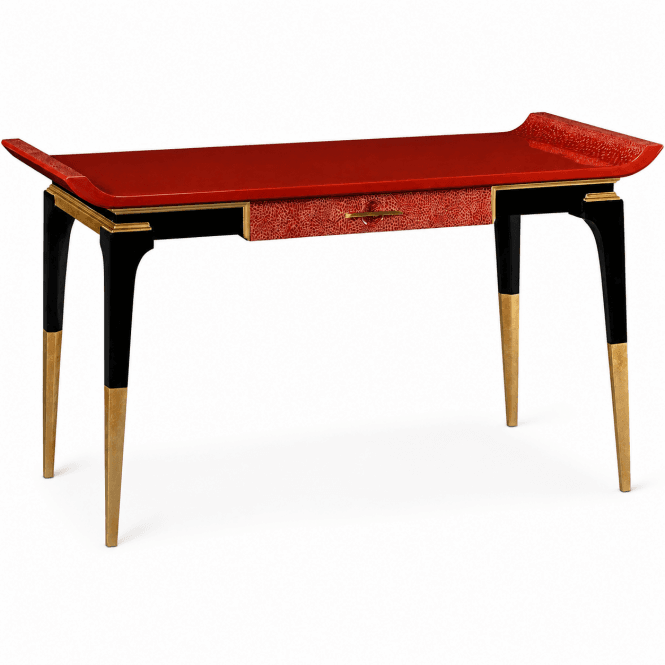 Red & Gold Writing Desk with Drawer – Jonathan Charles