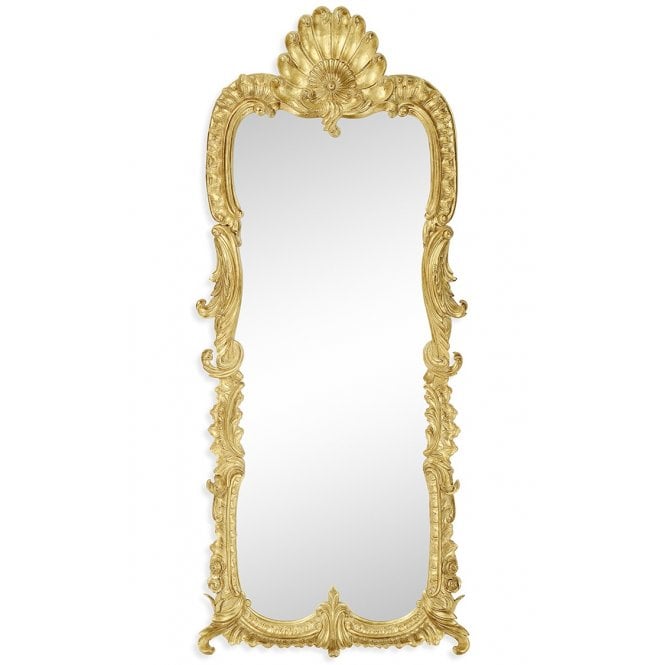 Rococo Style Floor Standing Mirror - Gold