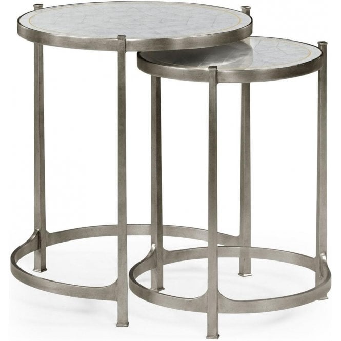 Round Nest of Tables Contemporary - Silver