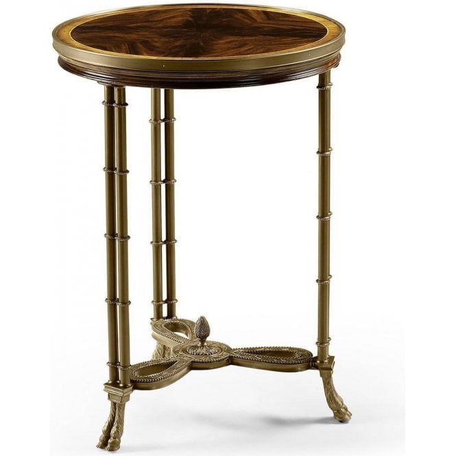 Round Side Table With Brass Legs