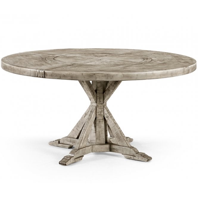 Rustic Grey Round Dining Table 60'' | 6 Seater