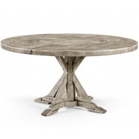 Rustic Grey Round Dining Table 60'' | 6 Seater