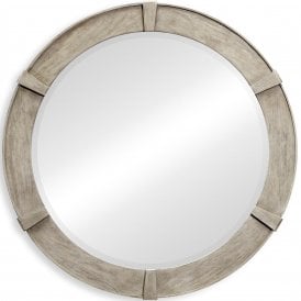 Rustic Grey Round Wall Mirror 36''
