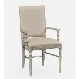 Rustic Grey Upholstered Dining Armchair