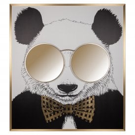 Shiny Panda Wall Art With Gold Frame