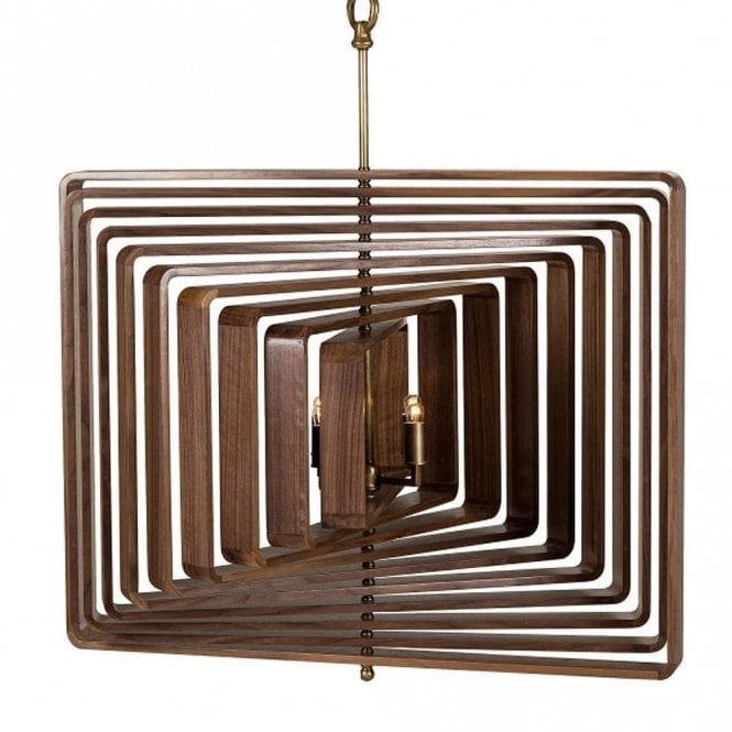 Spiral Rivoli Modern Ceiling Light - Walnut 