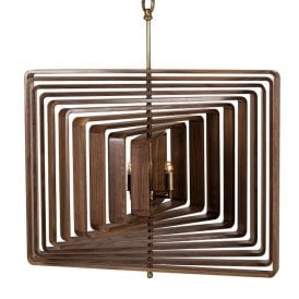 Spiral Rivoli Modern Ceiling Light - Walnut 