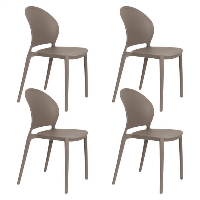 Stackable Chairs, Set of 4 - Grey