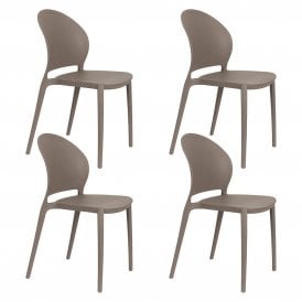 Stackable Chairs, Set of 4 - Grey