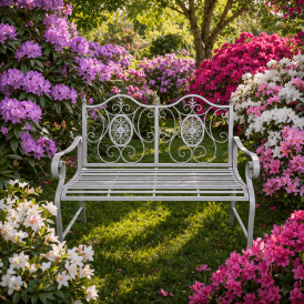 Stunning Garden Metal Bench In Grey