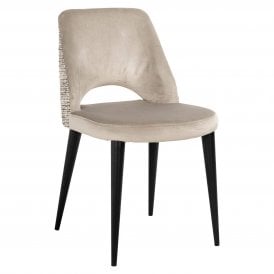Tabitha Dining Chair In Natural Velvet