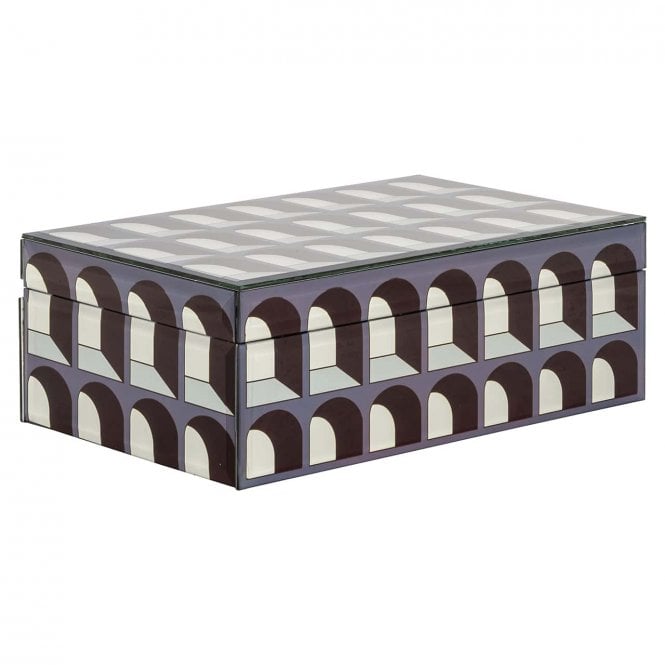 Vaya Black & White Glass Decorative Box - Big
