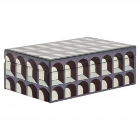 Vaya Black & White Glass Decorative Box - Big