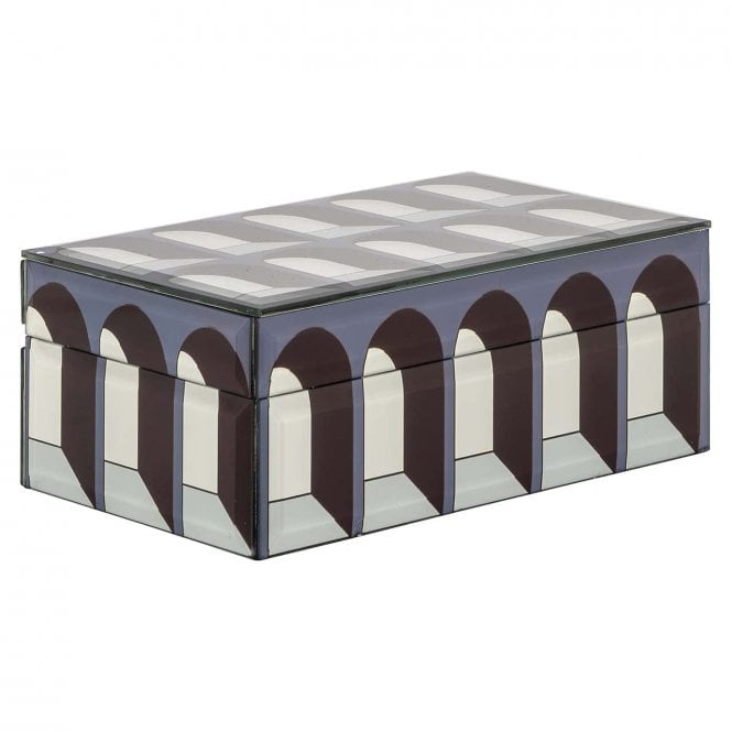 Vaya Black & White Glass Decorative Box - Small