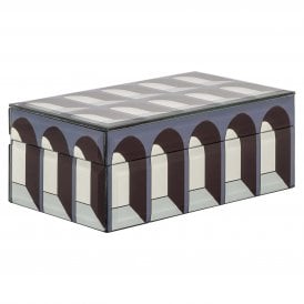 Vaya Black & White Glass Decorative Box - Small