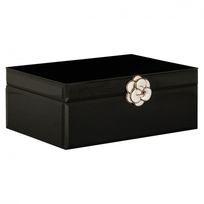 Vivy Black Glass Decorative Box - Big