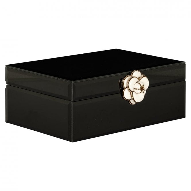 Vivy Black Glass Decorative Box - Small