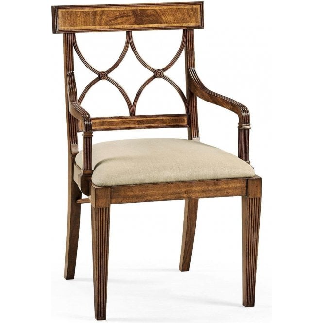 Walnut Dining Armchair In Regency Style