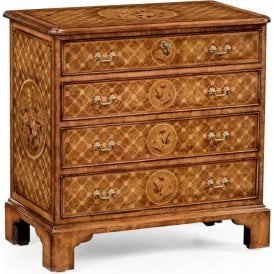 Walnut Small Chest of Drawers With Floral Parquetry