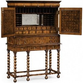 William & Mary Walnut & Oyster Secrétaire Cabinet