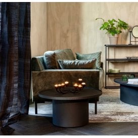 Winston Ultra Modern Black Round Coffee Table 