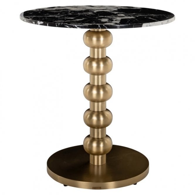 Witlox Black Faux Marble Round Bistro Table 75cm