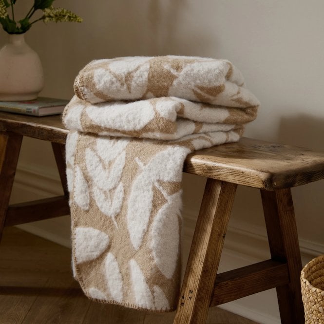 Wylder Beige Blanket Oatmeal Hazel Woven Throw