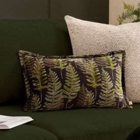 Wylder Black Kielder Forest Fern Velvet Cushion 
