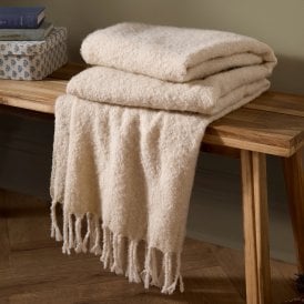 Wylder Cream Blanket Isla Woven Tasselled Throw