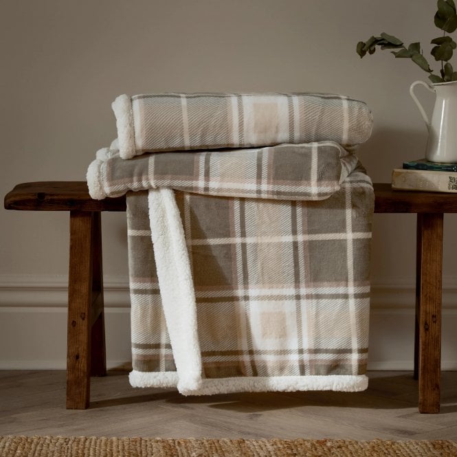 Wylder Fleece Blanket Braemar Sherpa Tartan Throw 