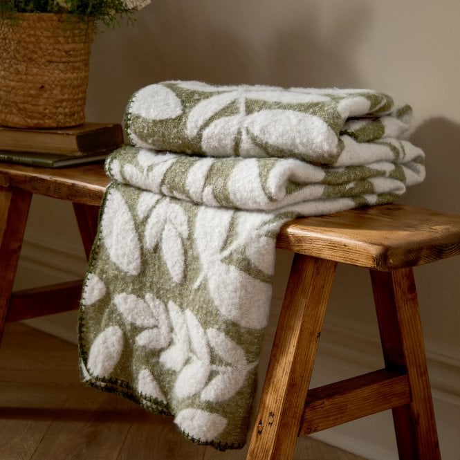 Wylder Green Blanket Olive Hazel Woven Throw