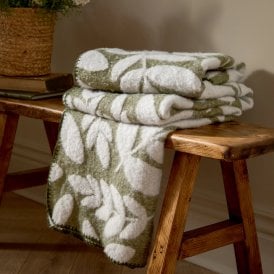 Wylder Green Blanket Olive Hazel Woven Throw