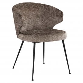 Xandra Dining Chair In Stone Chenille 