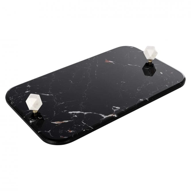 Yaya Modern Black Tray With White Handles