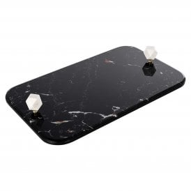 Yaya Modern Black Tray With White Handles