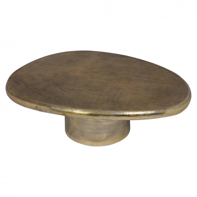 Zayn Mid Century Modern Brass Free Form Coffee Table 
