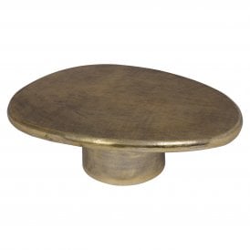 Zayn Mid Century Modern Brass Free Form Coffee Table 